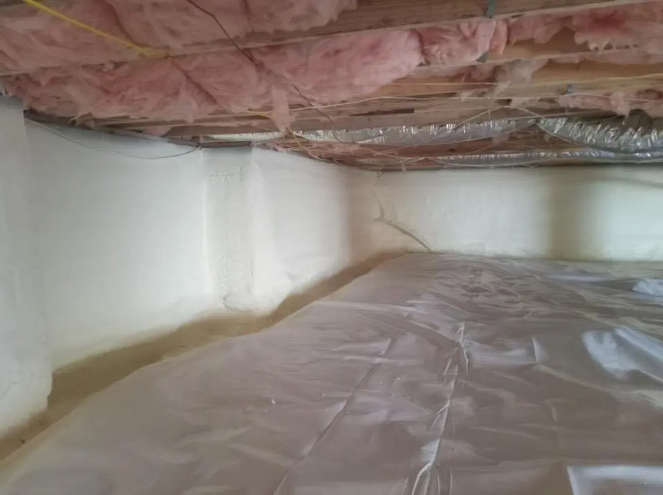 Crawl space encapsulation with closed-cell spray foam for Roof Waterproofing in Briar
